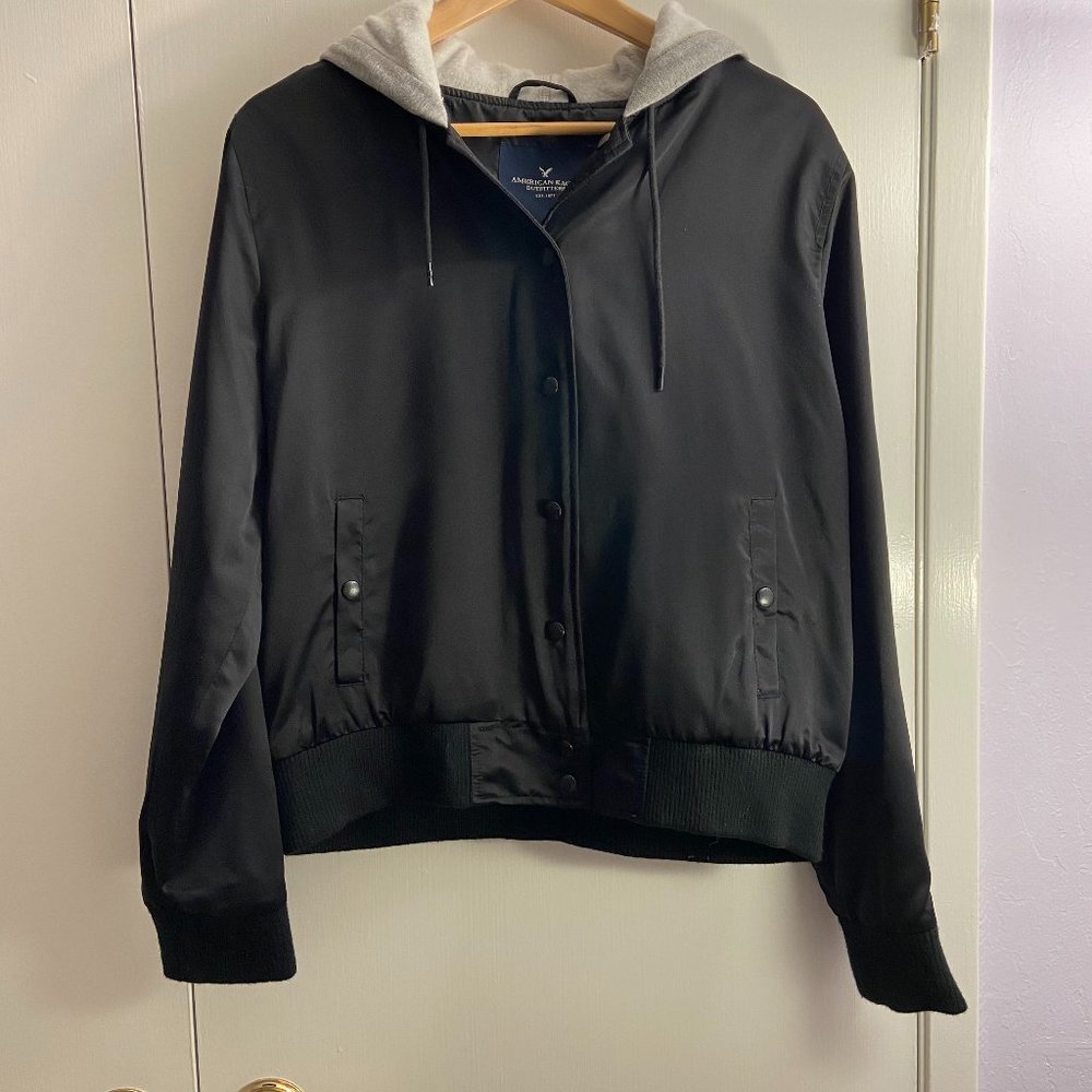 black american eagle bomber jacket!